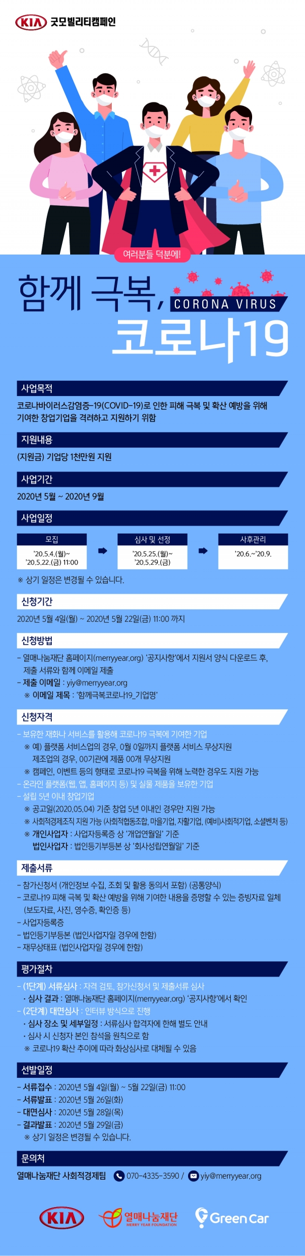열매나눔재단이 ‘굿 모빌리티 캠페인, 함께 극복 코로나19’ 참가기업을 모집한다./이미지=열매나눔재단
